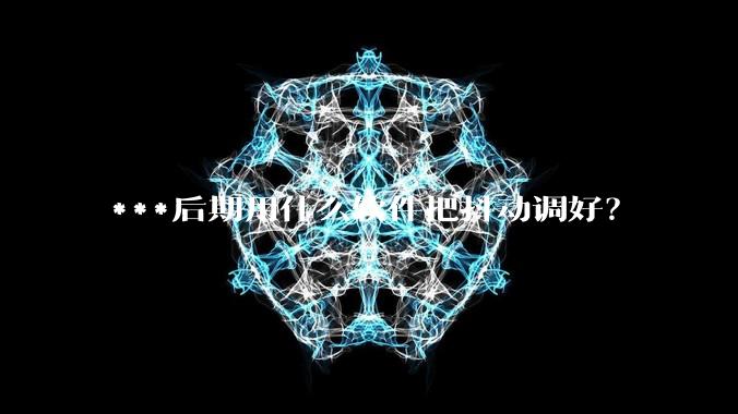 ***后期用什么软件把抖动调好？