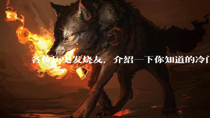 各位历史发烧友，介绍一下你知道的冷门史实或逆天史实？